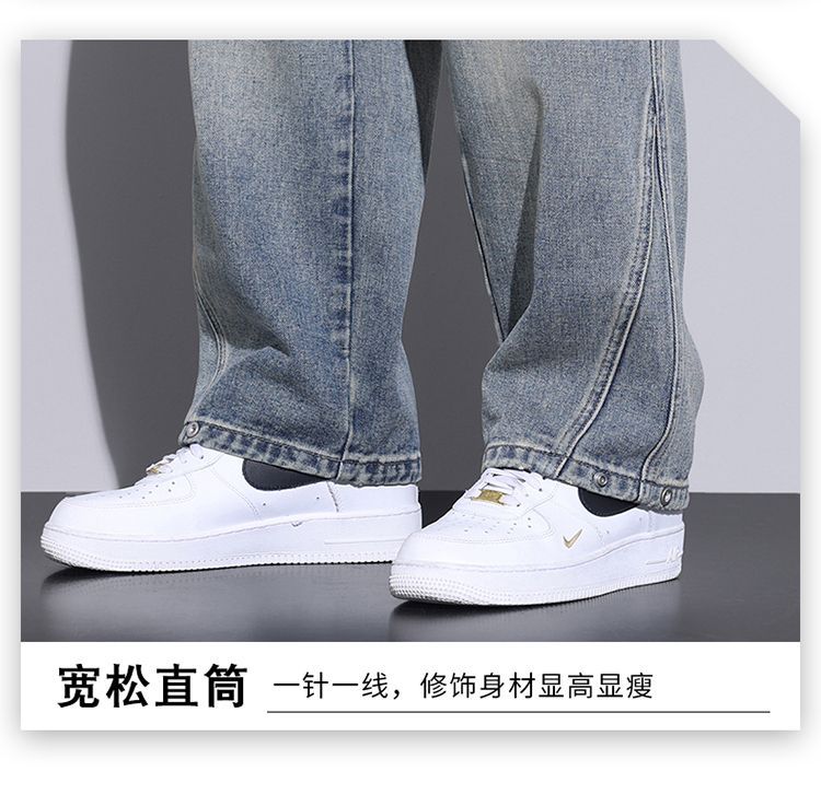 Spring and summer floor-length jeans for men, loose straight-leg trendy American high street retro wide-leg casual pants, summer pic 17