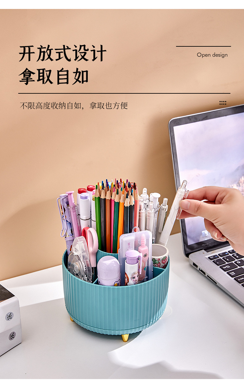 Cosmetics storage box, rotating dust-proof makeup brush storage cylinder, dressing table desktop, pen holder, lipstick and eyeshadow shelf pic 6