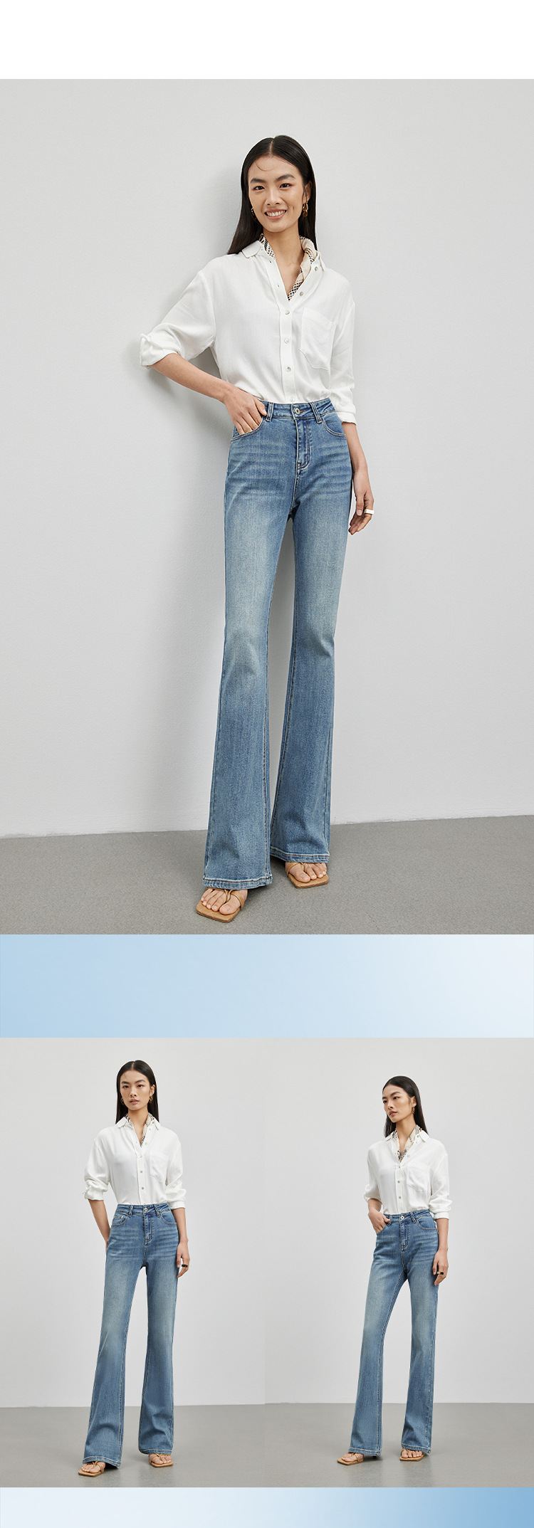 High-end flared jeans for women in the autumn of 2024, high-waisted, retro fringed, slimming, floor-length hoof-shaped pants pic 12