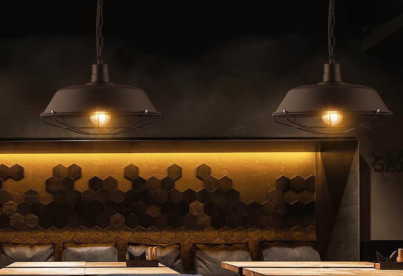 Loft، مصابيح الكافيتريا الصناعية القديمة الطراز القديم pic 5