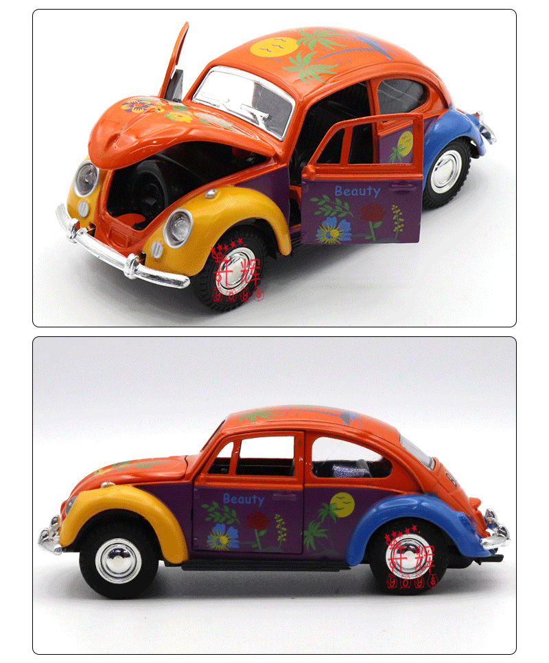 Crossover 1:32 puerta triple graffiti escarabajo modelos de coches antiguos juguetes para niños coches de balón juguetes para niños pic 12
