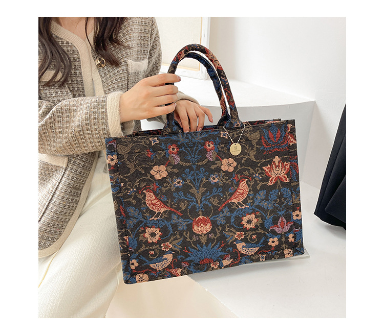 秋冬大包大容量单肩包包女2022新款个性绣花手拎包小众时尚托特包详情13