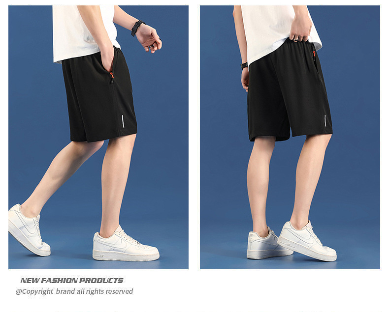 Summer sports thin shorts for men, loose and casual ice silk quick-drying capri pants for men, straight-leg Hong Kong-style pants for men, trendy pic 17