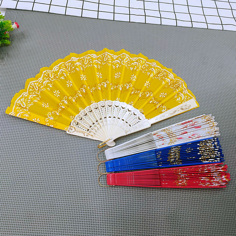 Factory direct supply of new rainbow fans, flat fabric fans, and colorful folding fans, available in one-yuan and two-yuan supplies pic 6
