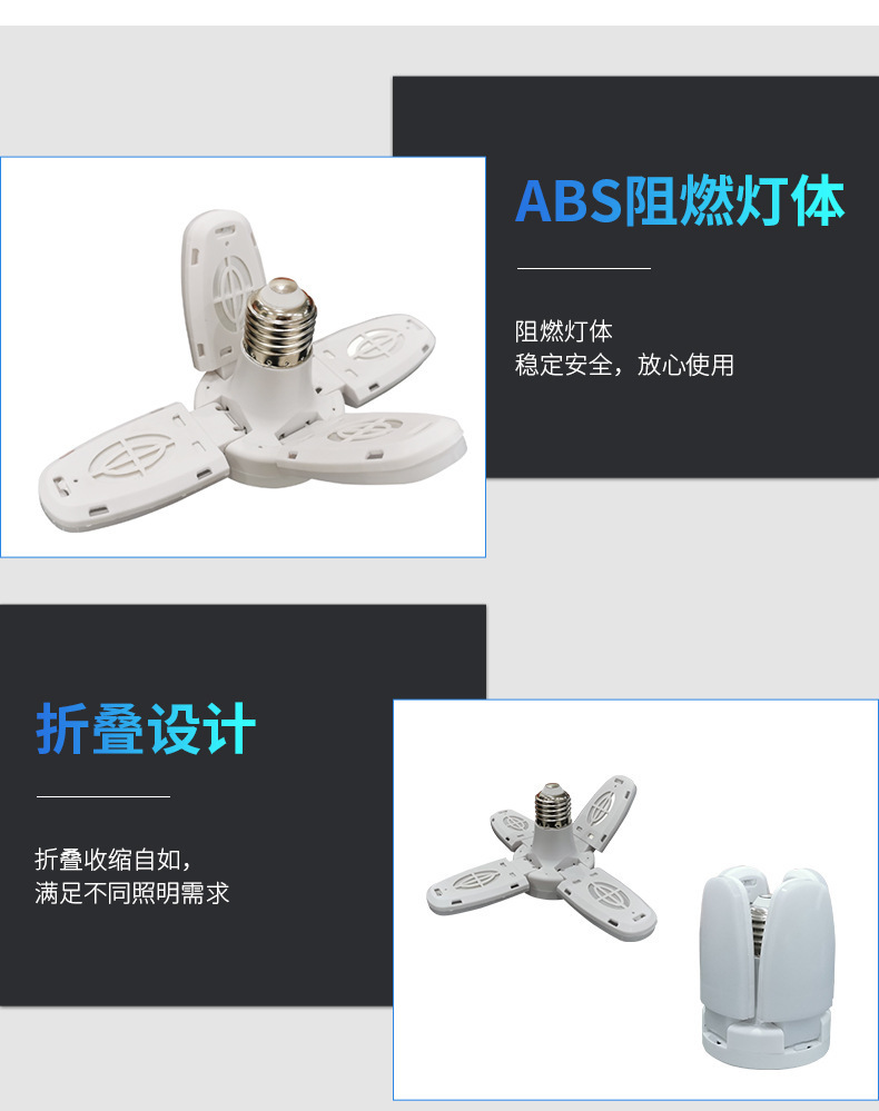 led fan light for dining room, bedroom and living room, 2024 new invisible multi-functional electric fan light with e27 screw-type lamp cap pic 5