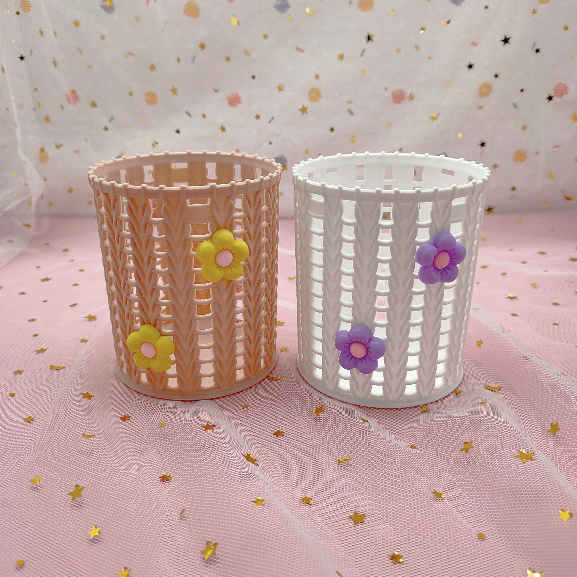 Korean InS-style creative rattan imitation cute storage pen holder wholesale fruit round pen barrel student office stationery pic 11