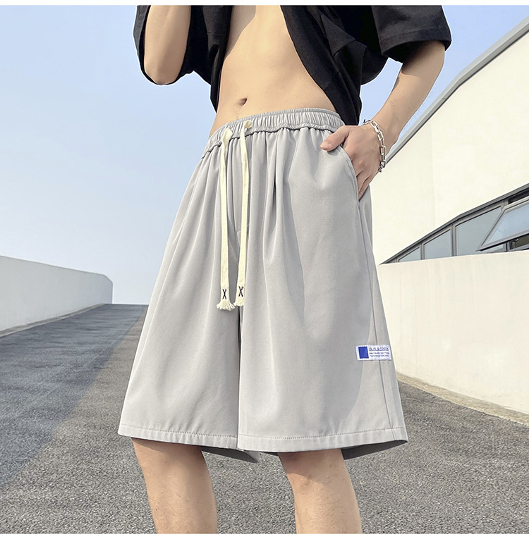Ice silk shorts for men, summer thin basketball sports, quick-drying beach mid-length pants, loose workwear, casual 5-inch pants pic 13