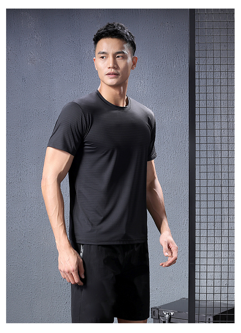 Summer Popfei sports T-shirts for men, ice silk quick-drying clothes, fitness wear, running training, outdoor short-sleeved shirts, in stock for wholesale pic 21