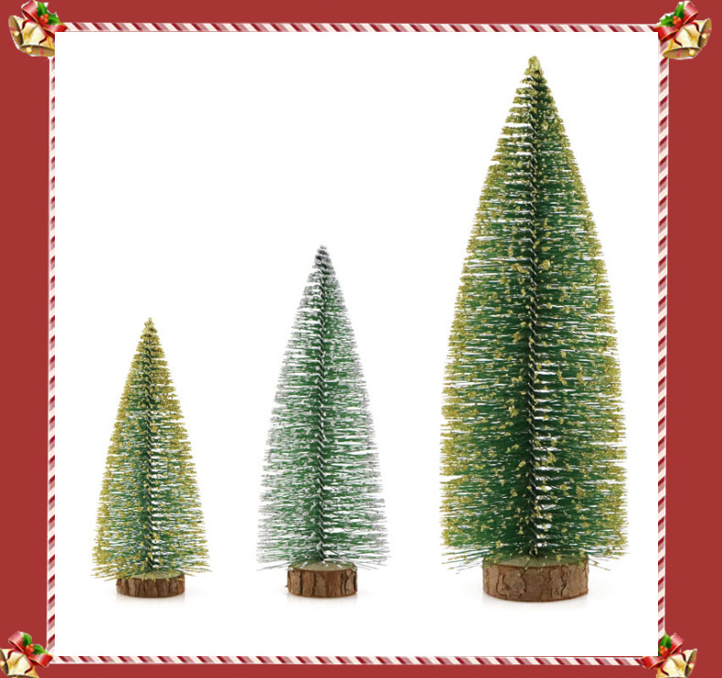Mini snow-added Christmas tree, Christmas decoration, artificial wood base table, Christmas pine needle tree, Shengfa Factory direct supply pic 46