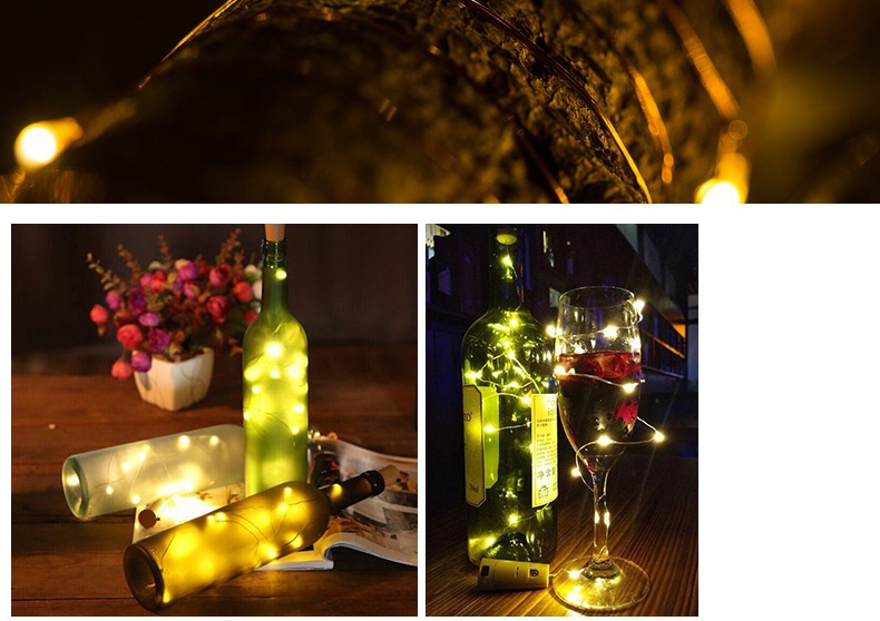 New solar bottle stopper light string with 10 or 20 lights, waterproof Christmas led copper wire light, wine bottle stopper decorative light string pic 12