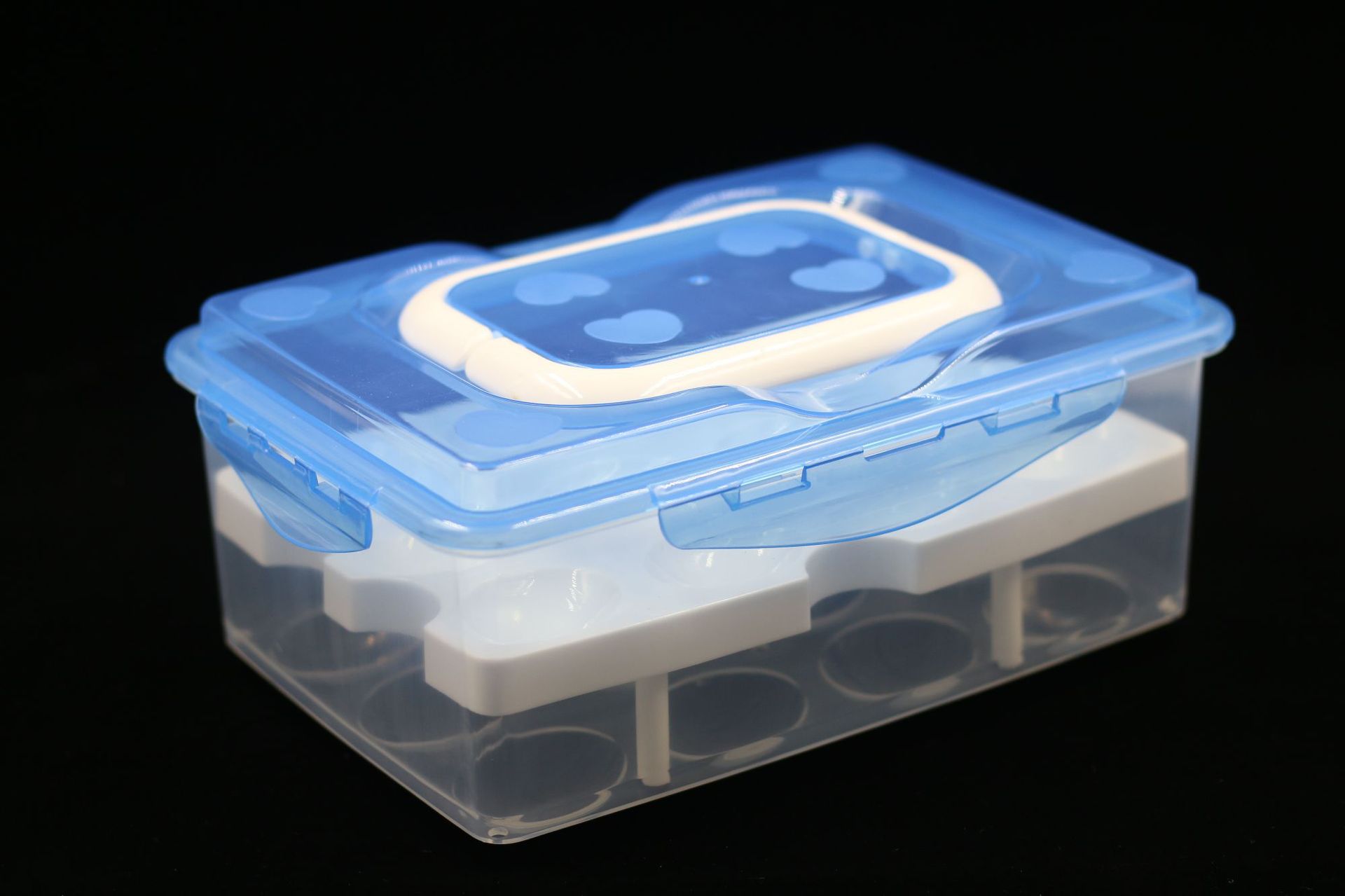 Plastic preservation box, 24-compartment egg box, refrigerator preservation storage box, double-layer tray packaging box, egg box pic 19