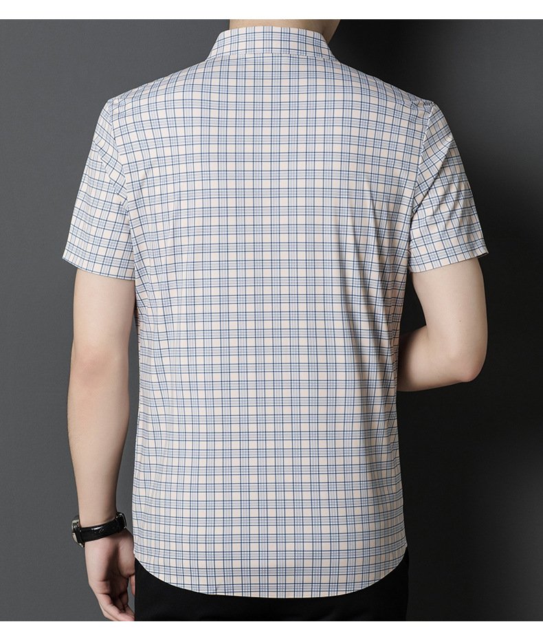 Una pieza de reemplazo de cabello hombre de mediana edad camisa de manga corta verano 2024 nueva camiseta sin plancha casual media manga top hombre ropa de hombre pic 11