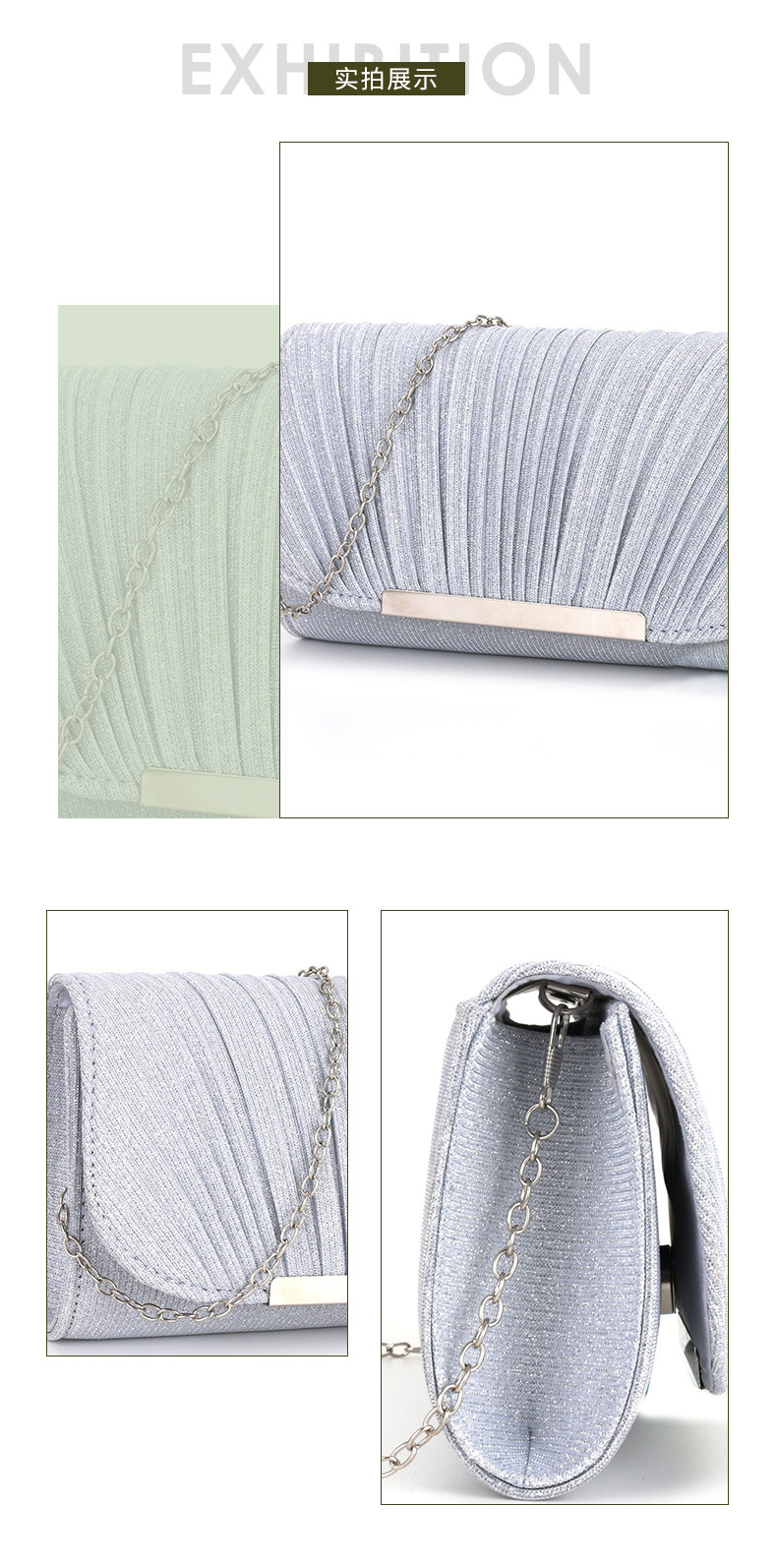 工厂跨境手拿晚宴包褶皱时尚宴会晚装包百搭女士手拿包包现货批发详情7
