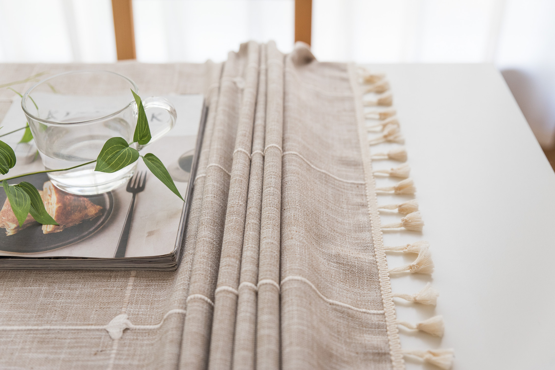 Cross-border Amazon farmhouse antique embroidery party tablecloth, cotton and linen outdoor linen coarse linen waterproof cover tablecloth pic 23