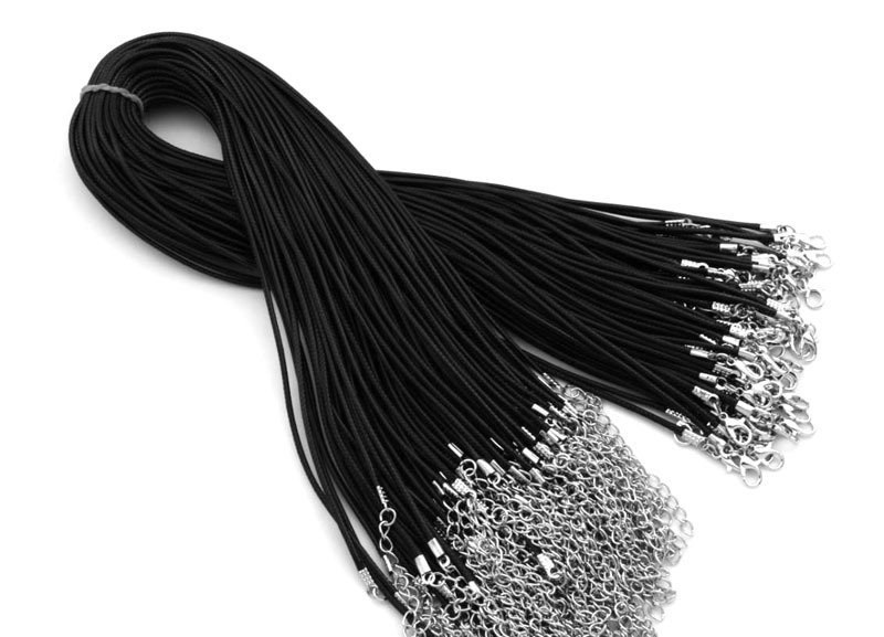 Wholesale necklace DIY pendant leather rope, black necklace rope, necklace leather rope accessories, 2.0mm thick wax rope from the manufacturer pic 5