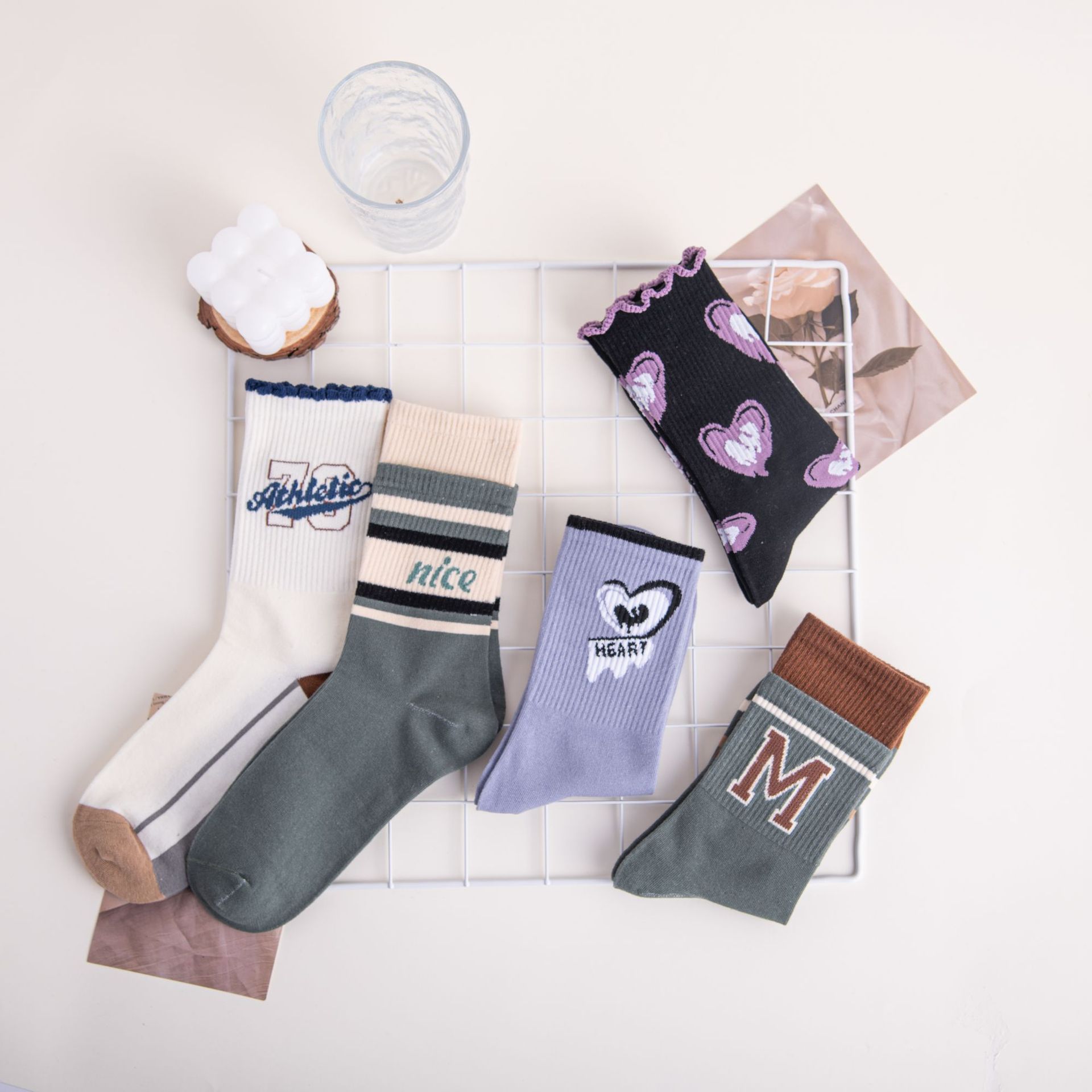 Funny and trendy drink socks for men and women, long socks for Internet celebrities, Japanese school style sports outerwear, mid-calf socks, one-piece consignment pic 14