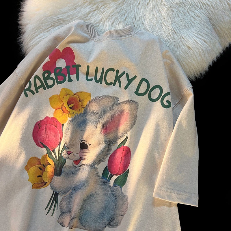 B1498#特价#220克（精梳紧密）夏季国潮新款印花短袖T