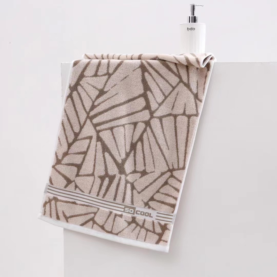 Guochao ting long 7030 geometric source factory toalla al por mayor jacquard engrosamiento suave toalla una pieza de reemplazo de cabello puede ser impreso LOGO toalla absorbente pic 3