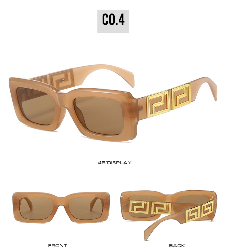 2023跨境新款方框太阳镜 欧美时尚简约品牌设计师百搭街拍墨镜女详情10