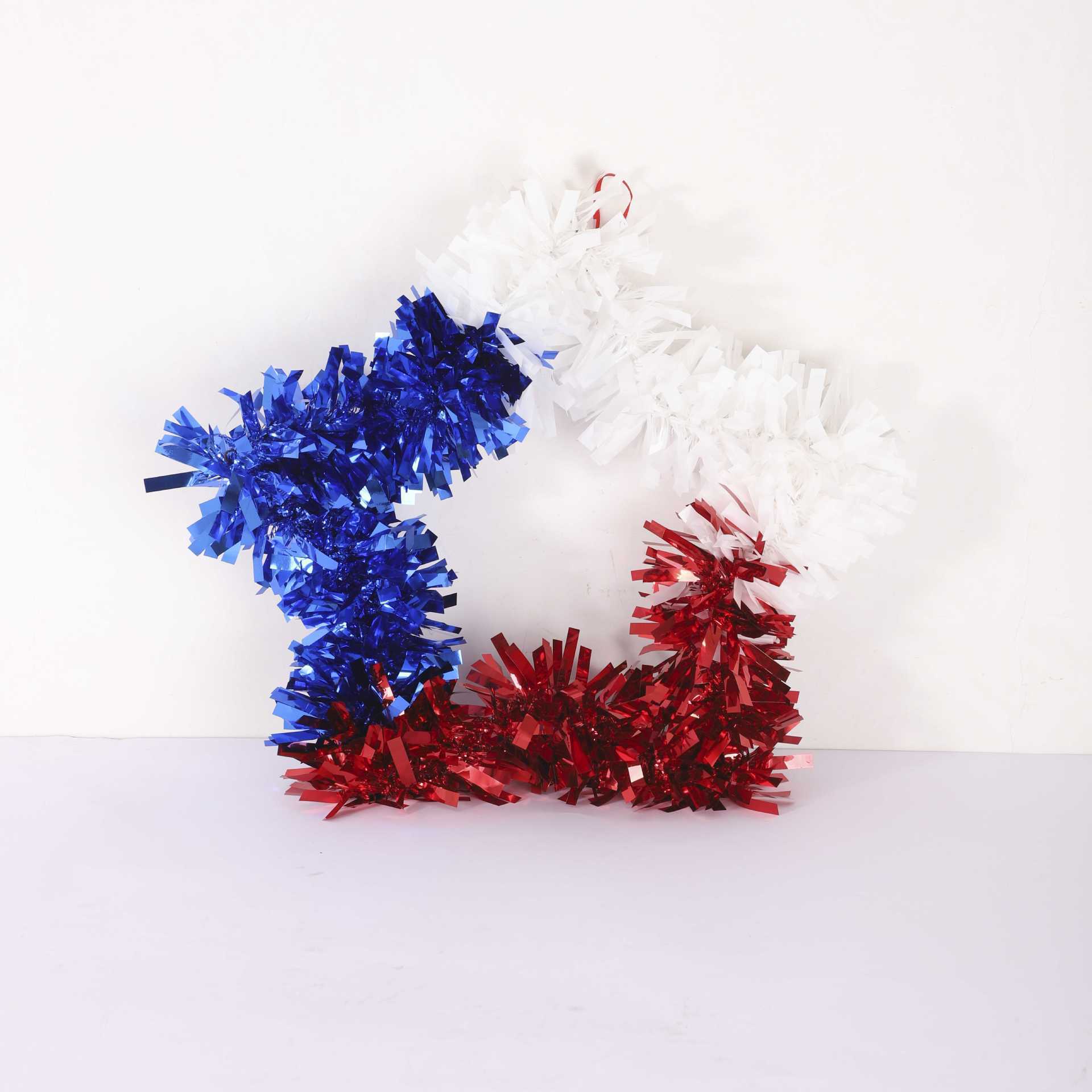 25cm American Independence Day series Christmas colorful stripes, garlands, holiday decorations, pendants, door decorations, encrypted version pic 2