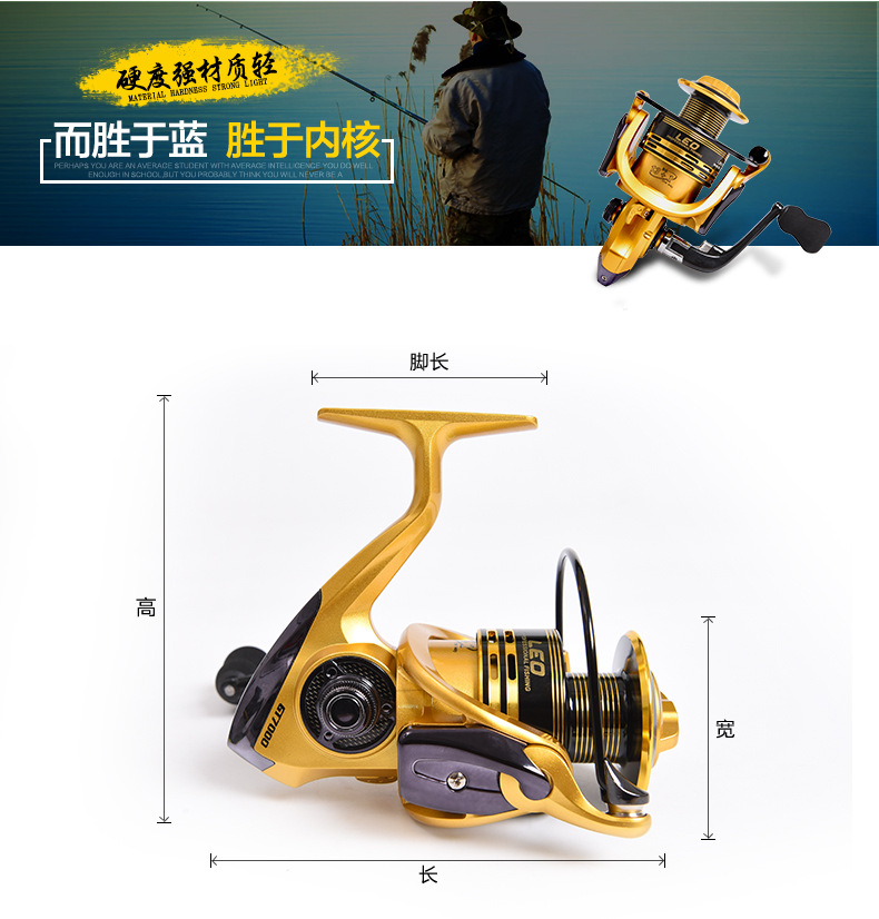 27600 LEO/ LeOU [GT Series Spinning Wheel Fishing Reel] Metal wire rocker arm gapless fishing reel and fishing gear pic 12