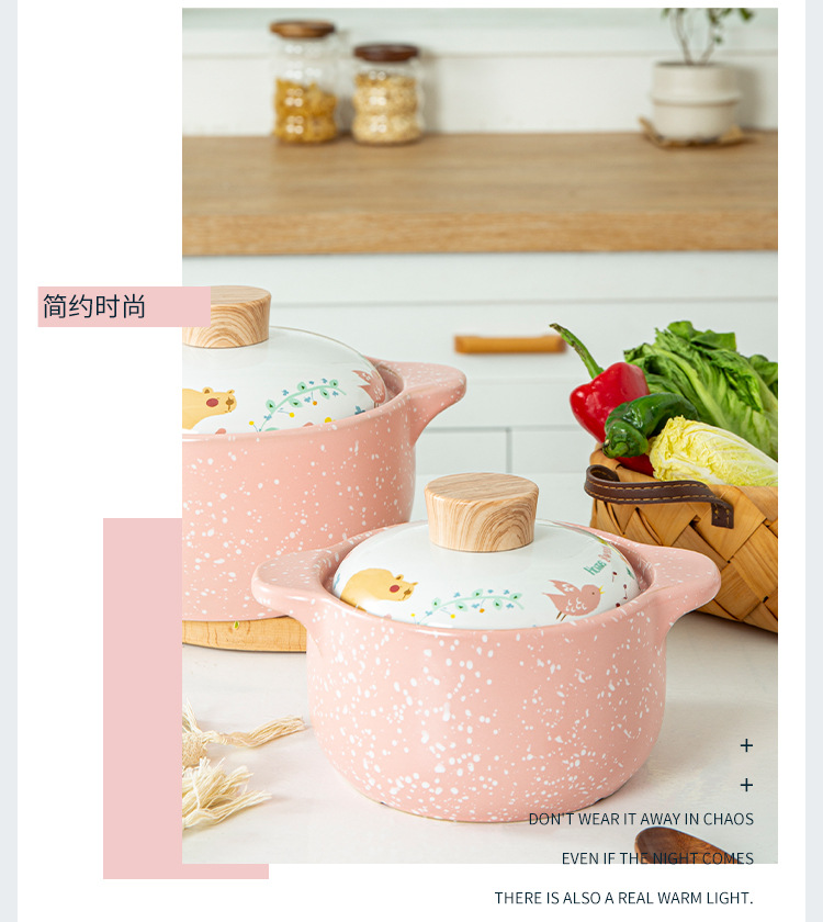 Kawashima House cute style clay pot, soup and stew pot, household open flame gas stove, clay pot, high-temperature resistant ceramic pot, milk pot pic 16