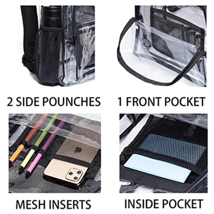 The new large transparent backpack and heavy-duty pvc transparent backpack are suitable for university work pic 5