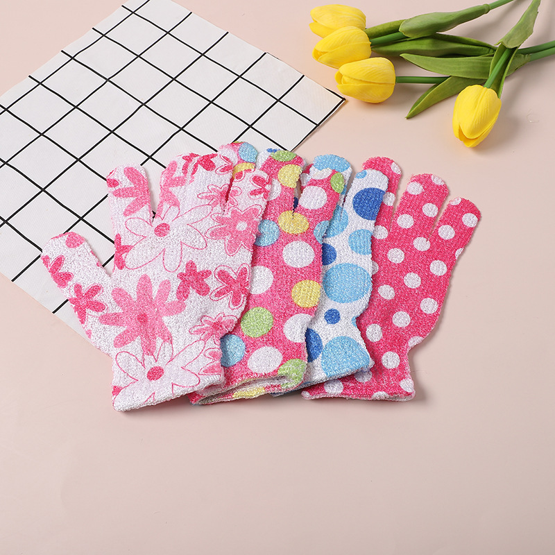 2022新款洗澡手套混色五指涤纶沐浴手套浴室大澡堂专用搓澡手套详情23