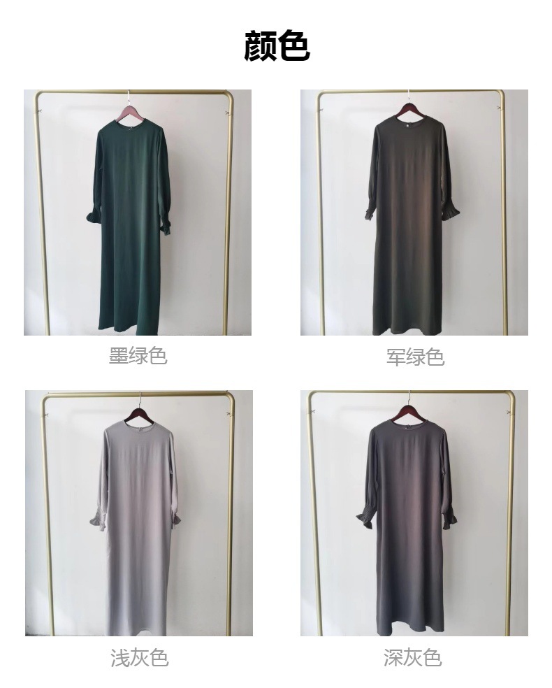 厂家直供伊朵朵新款大码女装长裙　时尚圆领　纯色连衣裙23591#详情9