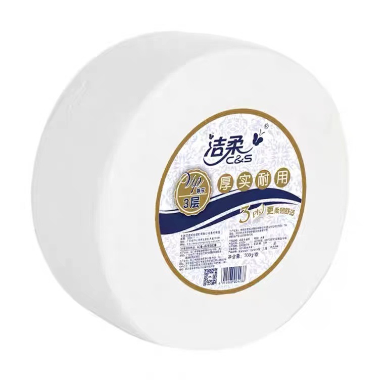 Jierou 3-layer large roll paper, 700G JX024 public hotel toilet paper, 12 rolls per box pic 4