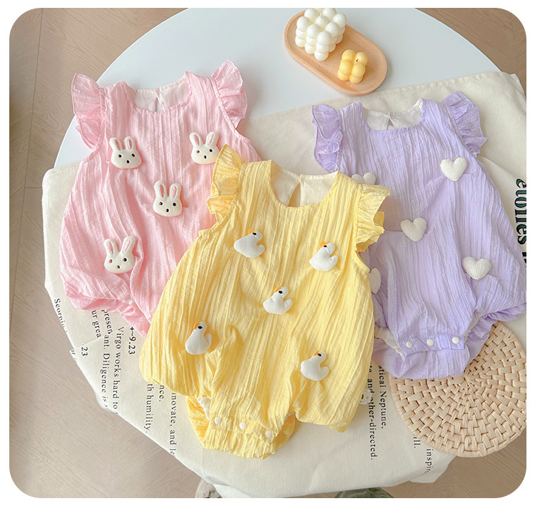 Dianxi Summer baby Clothes, cute figurines, 3D dolls, newborn wrap-around clothes, baby one-piece crawling clothes, Ha clothes pic 8