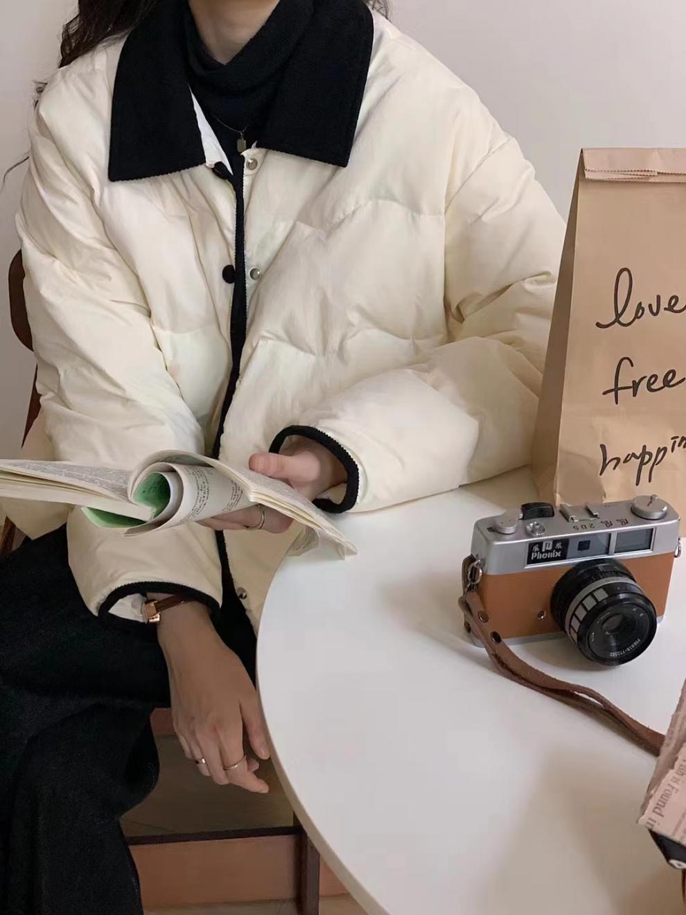 Lapel Dongdaemun light down cotton-padded jacket for women, short chanel-style cotton-padded jacket, casual coat for winter pic 16