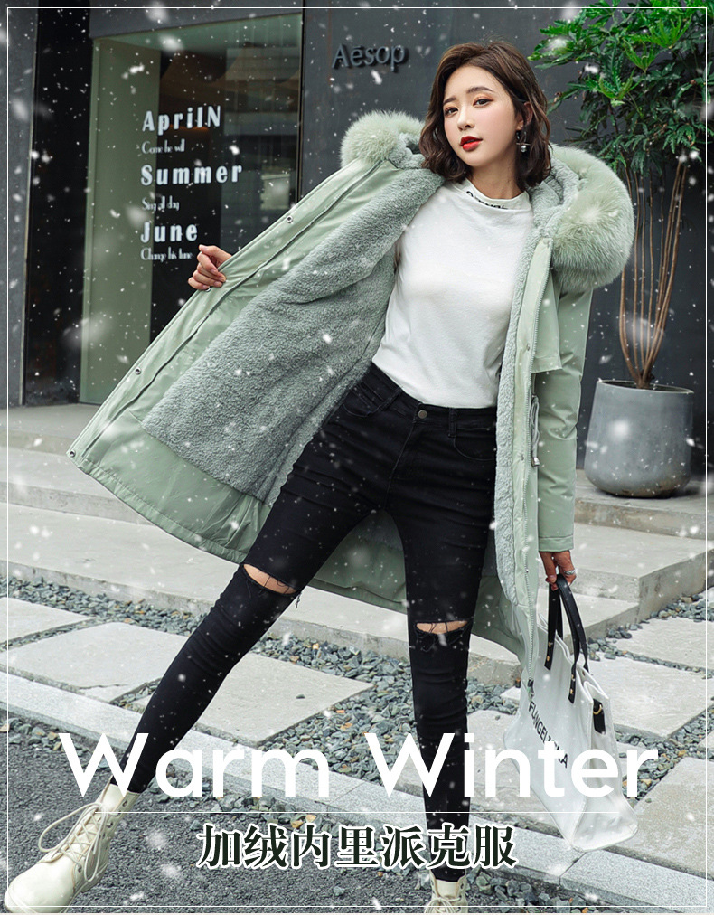 Winter new mid-length Paisuke cotton-padded jacket for women, Korean version of lambskin wool down cotton-padded jacket for women pic 1