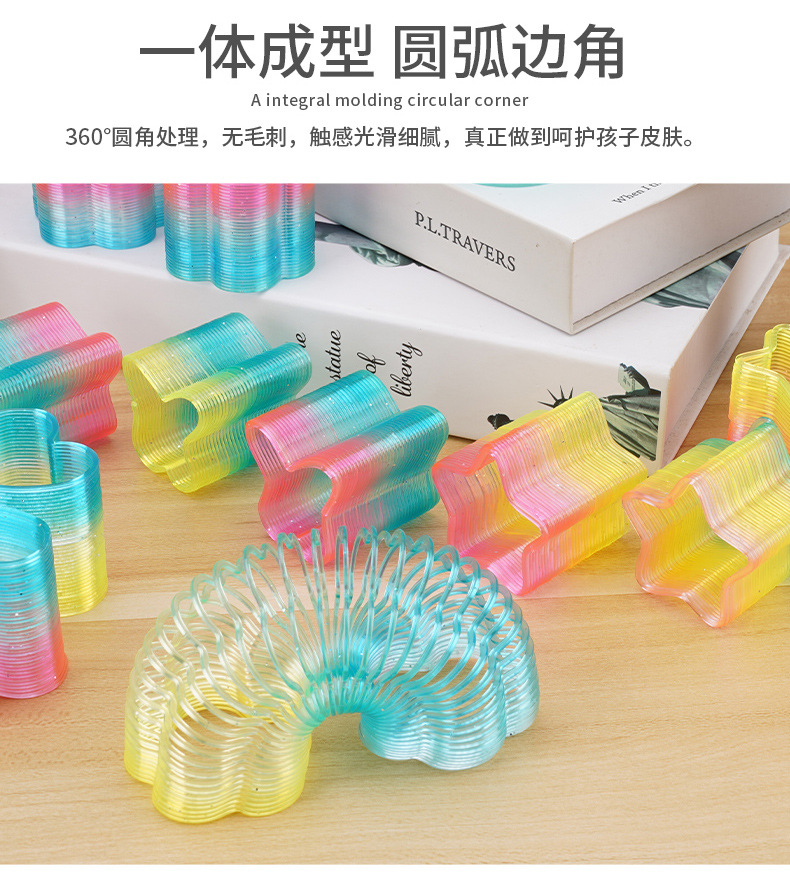 Small irregular-shaped golden onion transparent rainbow rings, 24 pieces per box, new best-selling toy polygonal rainbow rings wholesale pic 8