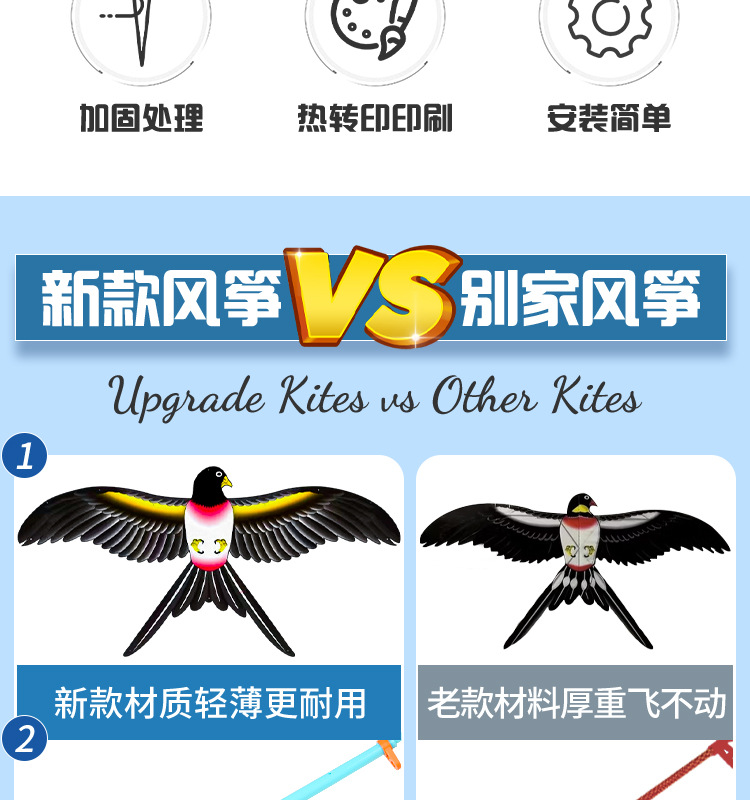 动态仿真鱼竿卡通风筝儿童风筝批 发摆摊燕子国潮玩具奥特曼风筝详情3