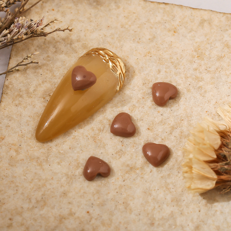 爆款美甲桃心克莱因蓝光面彩色小号陶瓷平底树脂珍珠漆指甲装饰钻详情5