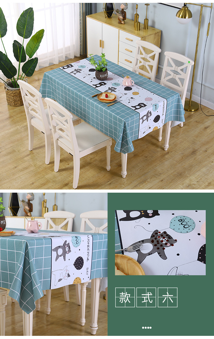 【LOVELY HOME】【 Chi Jia 】 Oil-proof no-wash tablecloth e-commerce Group purchase manufacturer wholesale Thickened and enlarged waterproof and oil-proof tablecloths, kitchen tablecloths, European-style tablecloths, geometric printed tablecloths pic 16