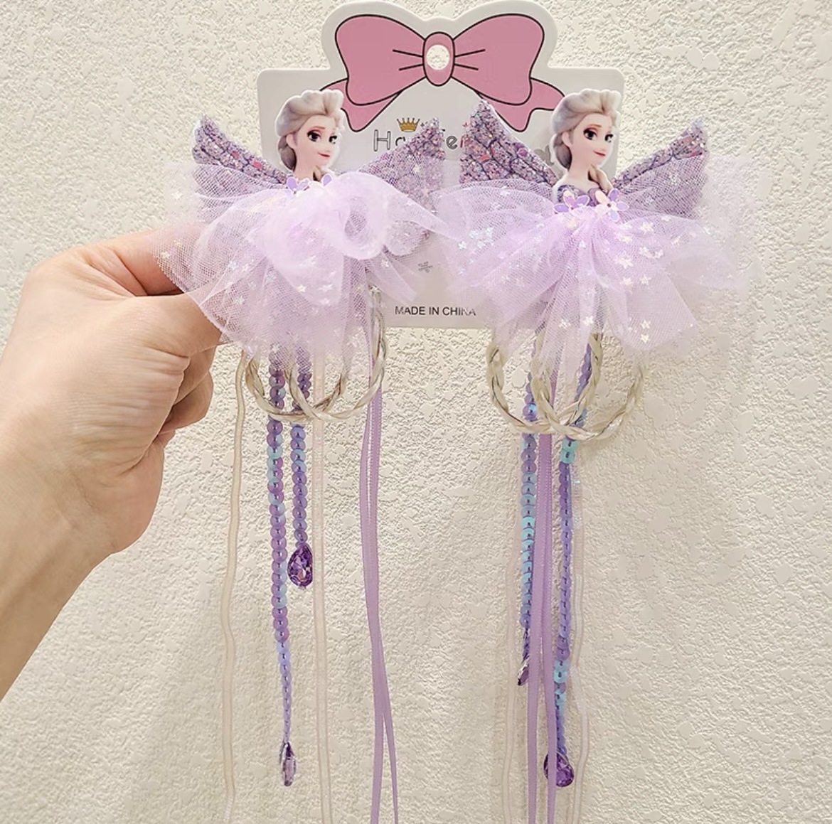 冰雪奇缘儿童发夹韩国公主发饰可爱艾莎公主假发辫儿童对夹发饰详情10