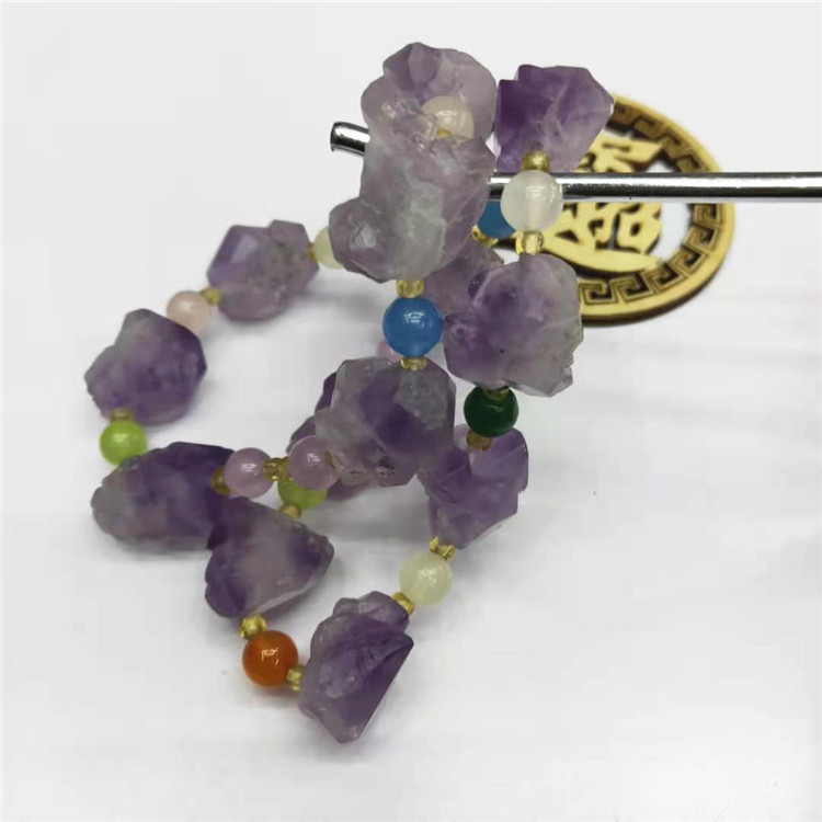 Wholesale natural amethyst bracelets, raw amethyst energy bracelets, direct sales from the manufacturer pic 11
