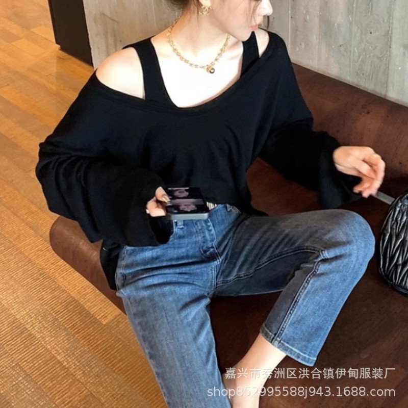 A two-piece set of woolen sun protection long-sleeved knitted top and vest for women in Spring/Summer 2024, featuring a thin, loose and casual cardigan T-shirt pic 24