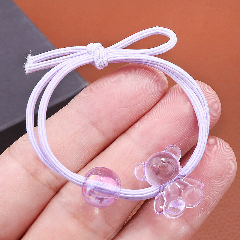 Korean version of ins hair band, acrylic cartoon crystal bear hair tie, female student 2-yuan rubber band hair tie and bracelet, dual-purpose pic 10