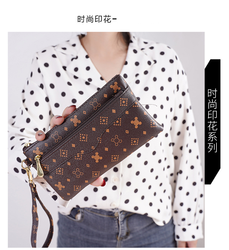 2021新款时尚印花女包手拿包手机包女士零钱包手拎包包买菜包包详情2