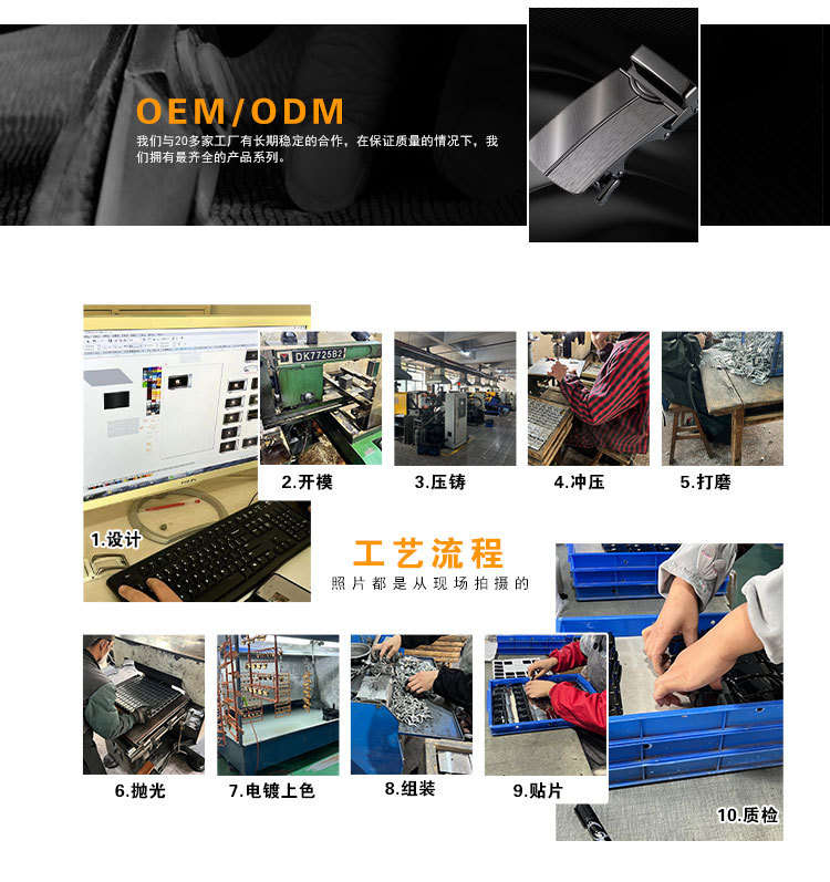 爆款男士平滑皮带扣锌合金五金胶片板扣配33mm打眼皮带批发详情25