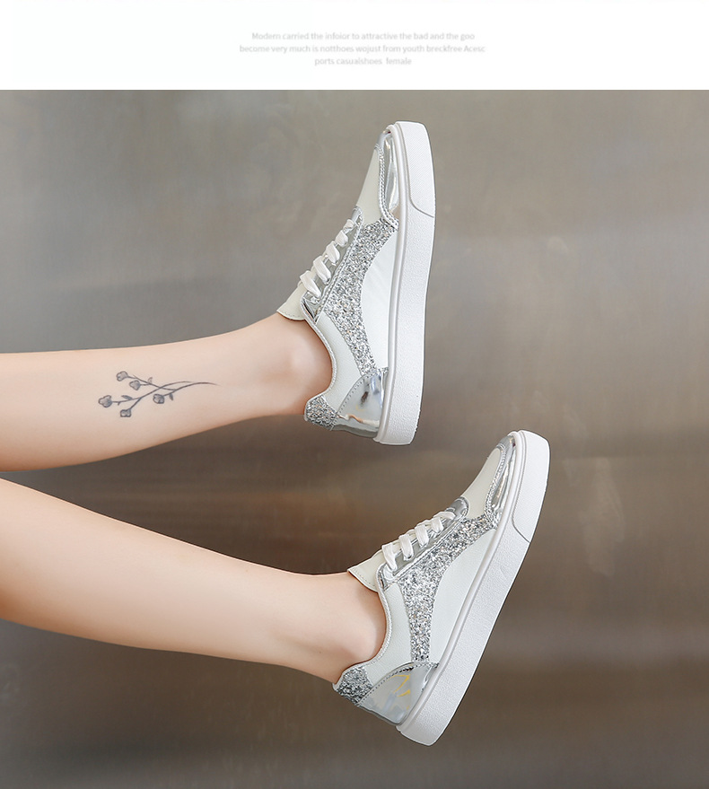 大码厚底亮片时尚女单鞋春秋新款休闲运动小白鞋学生轻便平底板鞋详情19