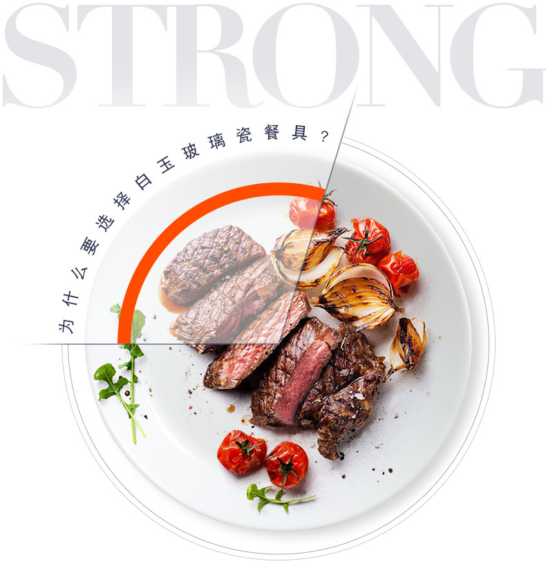 chinbull White Jade Glass Tableware, flat plates, deep plates, household plates, modern Nordic style bowl and plate set pic 6