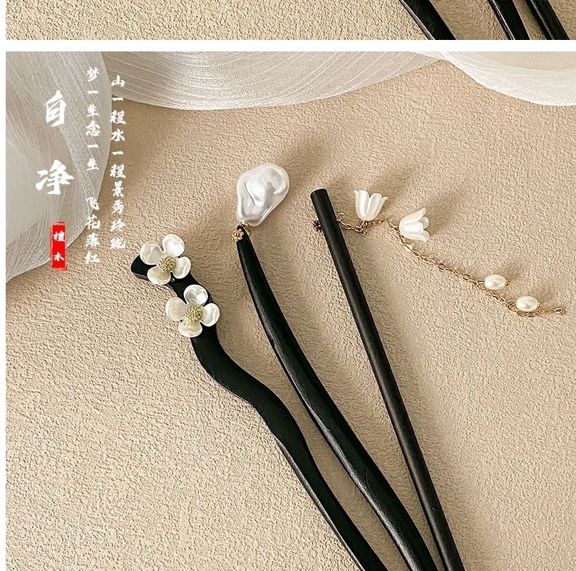 Sandalwood hairpin for women, new Chinese-style wooden hairpin, ancient style and high-end feel, wooden hair bun hairpin, simple and modern style hair hairpin pic 7