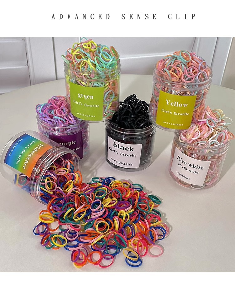 黑色一次性橡皮筋女扎头发高弹力发绳不伤发发圈儿童头绳编发发饰详情16