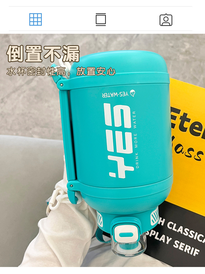 Giant insulated cup, 316 stainless steel ton bucket, sports and fitness large-belted cup, portable insulated water bottle with straw pic 33