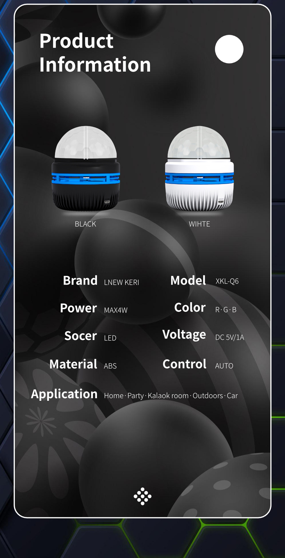 Small magic ball lamp, starry sky projection lamp, bedside atmosphere, Christmas gift, USB plug-in small color lamp pic 9