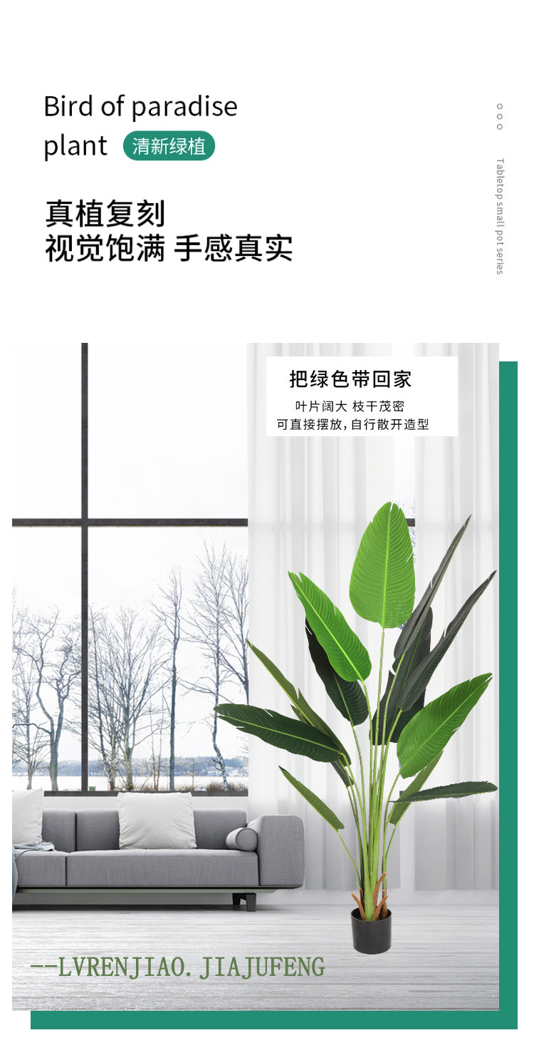 仿真树仿真植物绿植盆栽室内装饰造景旅人蕉天堂鸟假绿植盆景批发详情12